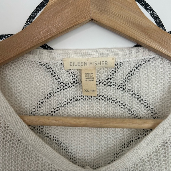 Eileen Fisher White Organic Linen Lightweight Knit Cardigan XS - Picture 2 of 5